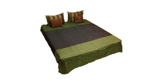 Linb Kantha Double Bedcover with 2 Pillow Covers and 2 Cushion Covers