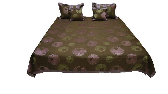 Viscose Jaguar Double Bedcover with 2 Pillow Covers and 2 Cushion Covers