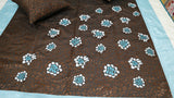 Pixel Flower Double Bedcover with Pillow Covers and Cushion Covers