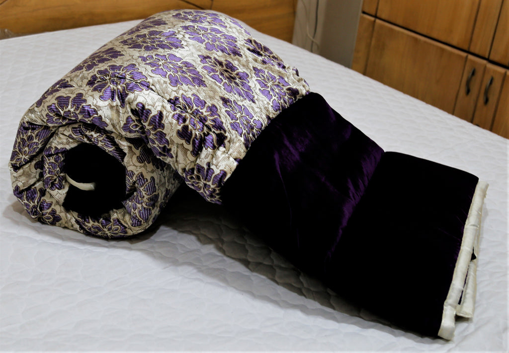 Maximus Printed (Purple/Cream) Chenille Quilt (60x90 Inch)-350 GSM - Jagdish Store Online Since 1965