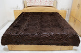 Mora- (Brown)Blanket(220 X 240 Cm)-Leather/Fur - Jagdish Store Online Since 1965