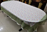 Printed(72x108 Inch)Table Cover(Green)-Tissue/Polyester - Jagdish Store Online Since 1965