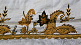 Embroidery(60x90 Inch)Table Cover(Cream/Golden)-Silk - Jagdish Store Online Since 1965