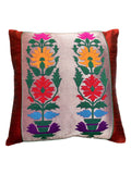 (Red)Brocade- Dupion Silk Cushion Cover - Jagdish Store Online Since 1965