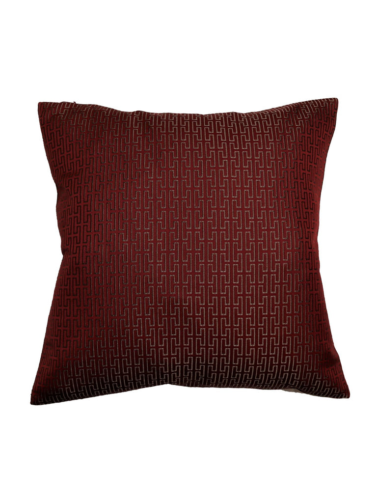 (Maroon/Rust)Reversible- Polyester Cushion Cover - Jagdish Store Online Since 1965