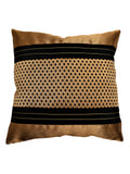 Black With Gold Brocade Dupion Silk Cushion Cover
