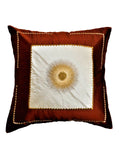 Rust Embroidery Dupion Silk Cushion Cover