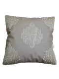 Grey Embroidery Leather Cushion Cover