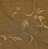 1633 Emb Upholstery Fabric Silk (Rust/Beige)