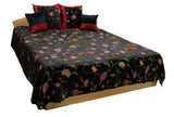 Kashmiri Embroidered Velvet Double Bedcover with 4 Cushion Covers