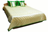 Reversible Plain Quilted Double Bedcover with 2 Pillow Covers and 2 Cushion Covers