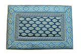 (Blue) Brocade Table Mat-Poly Silk(6 PCS Set) - Jagdish Store Online Since 1965