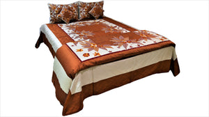 Patch Embroidery Dupion Silk Wedding Set-(1 bedcover+ 1 Quilt + 2 Pillow Covers + 2 Cushion Covers) - Jagdish Store Online Since 1965