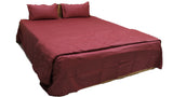 Solid Rust Double Bed AC Set with AC Quilt and Pillow Covers