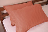 (Mustard)Striped Cotton-Satin Pillow Cover