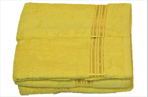 (Yellow) Plain Cotton Bath Towel Set-4 Pcs Set - Jagdish Store Online Since 1965