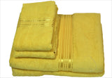 (Yellow) Plain Cotton Bath Towel Set-4 Pcs Set - Jagdish Store Online Since 1965