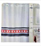 (Navy Red)Shower Curtain Printed Design