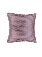 Dusty lavender poly silk cushion cover with horizontal pintuck pleat texture