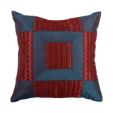 Dark blue art silk embroidered cushion cover 16x16 inch front view