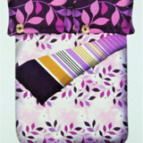 Floral print cotton double bedsheet set 90x108 inch with 2 pillow covers