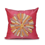 Pink patchwork dupion silk cushion cover 16x16 inch front view
