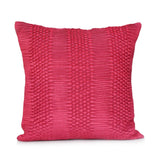 Pink smocking work dupion silk cushion cover 16x16 inch front view