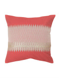 Pink Patchwork Silk Cushion Cover 16x16 inch front view
