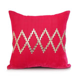 Pink Sequin Work Velvet Cushion Cover 16x16 inch front view