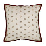 Beige Sequin Work Dupion Silk Cushion Cover 16x16 inch front view