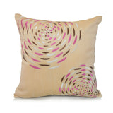 Beige Embroidered Poly Silk Cushion Cover 16x16 inch front view