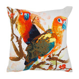 White Printed Cotton Cushion Cover 16x16 inch front view