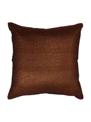 Copper brown cushion cover in a shimmering textured weave with a fine surface stitch
