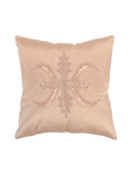 Beige Sequin Work Dupion Silk Cushion Cover 16x16 inch front view