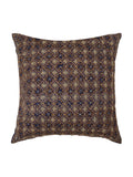 Blue Hand Embroidered Satin Cushion Cover 16x16 inch front view
