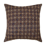 Blue Hand Embroidered Satin Cushion Cover 16x16 inch front view