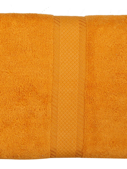 Orange Cotton Plain Bath Towel