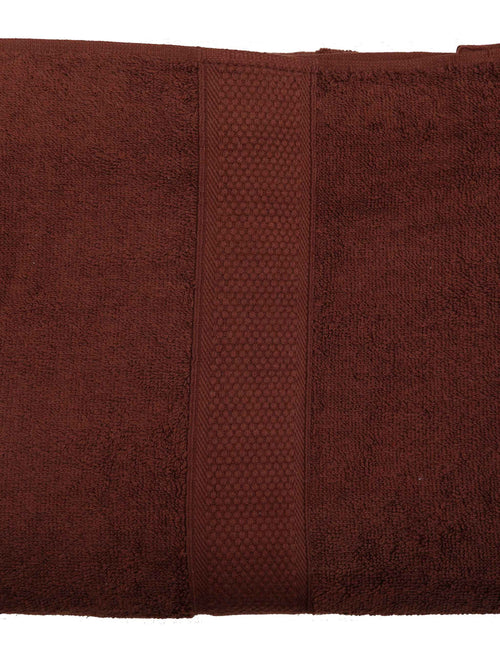 Brown Cotton Plain Bath Towel