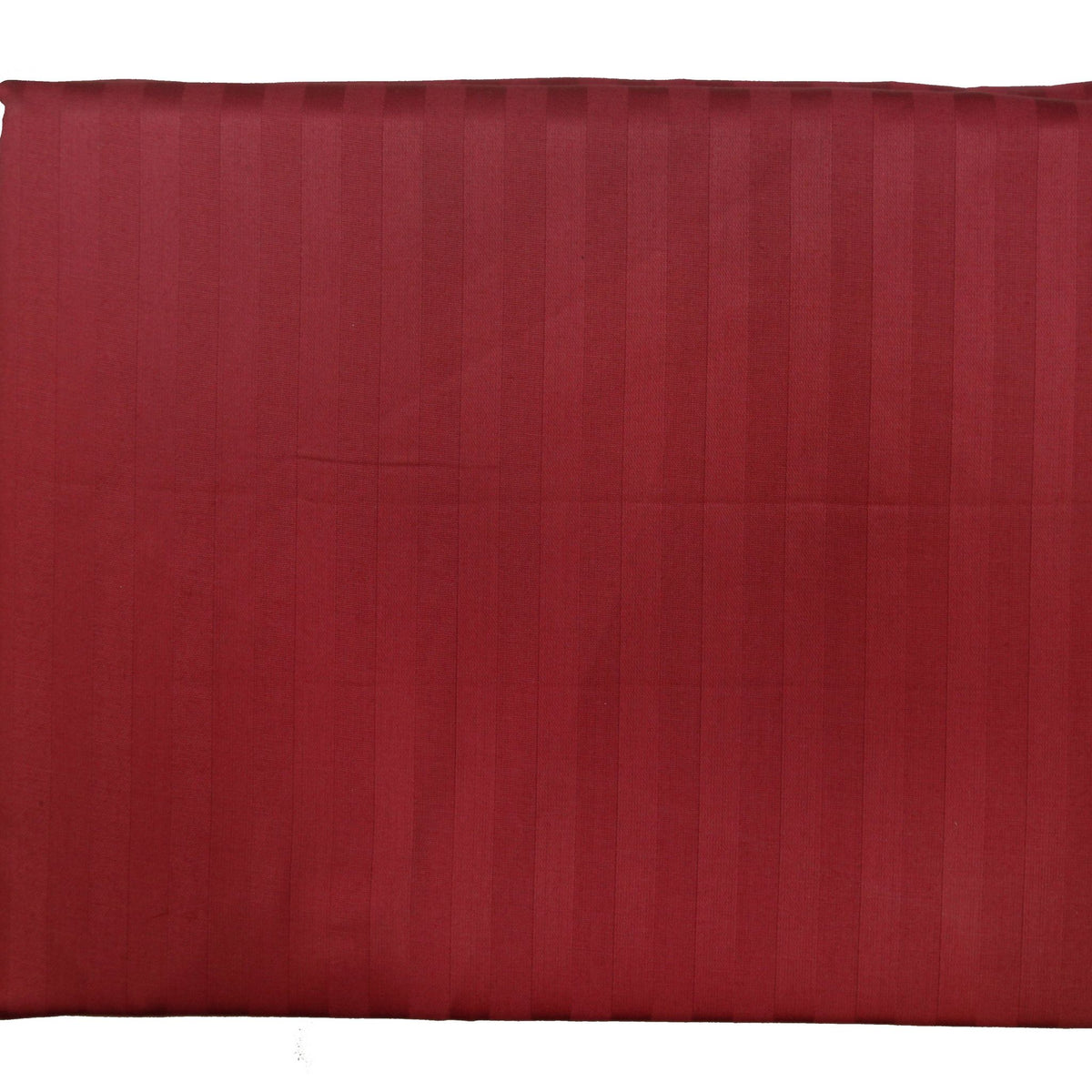 Solid maroon cotton bedsheet with a tone-on-tone satin stripe weave