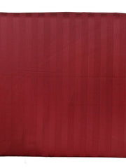 Solid maroon cotton bedsheet with a tone-on-tone satin stripe weave