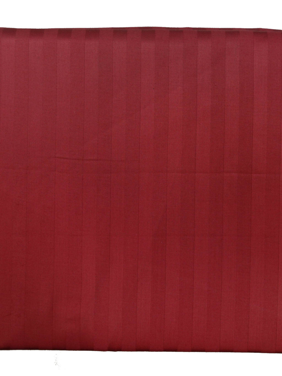 Solid maroon cotton bedsheet with a tone-on-tone satin stripe weave
