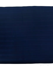 Solid navy blue cotton bedsheet with a tone-on-tone satin stripe weave