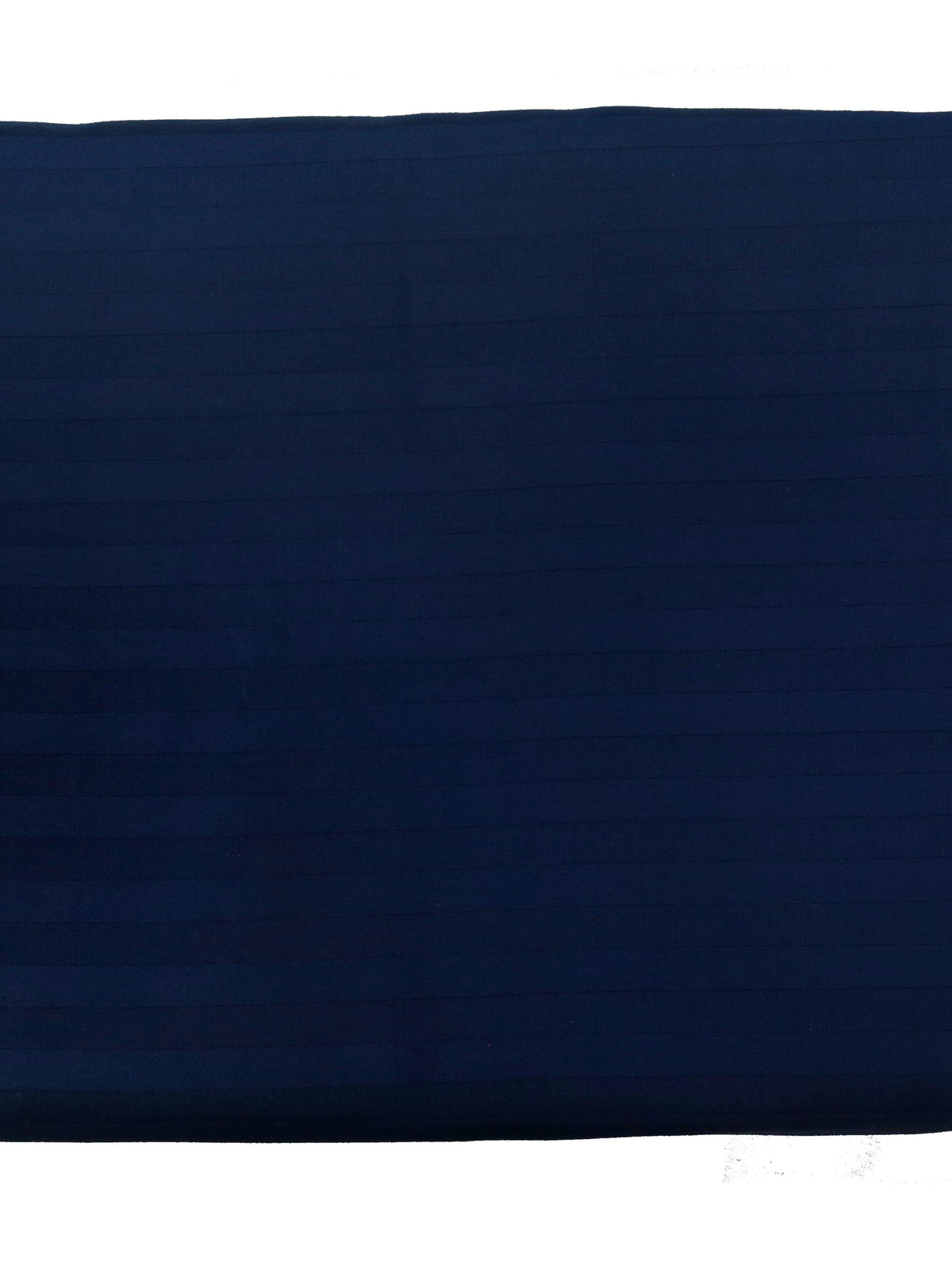 Solid navy blue cotton bedsheet with a tone-on-tone satin stripe weave