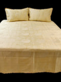 Cream Polyester Bedcover 108x108 inch front view