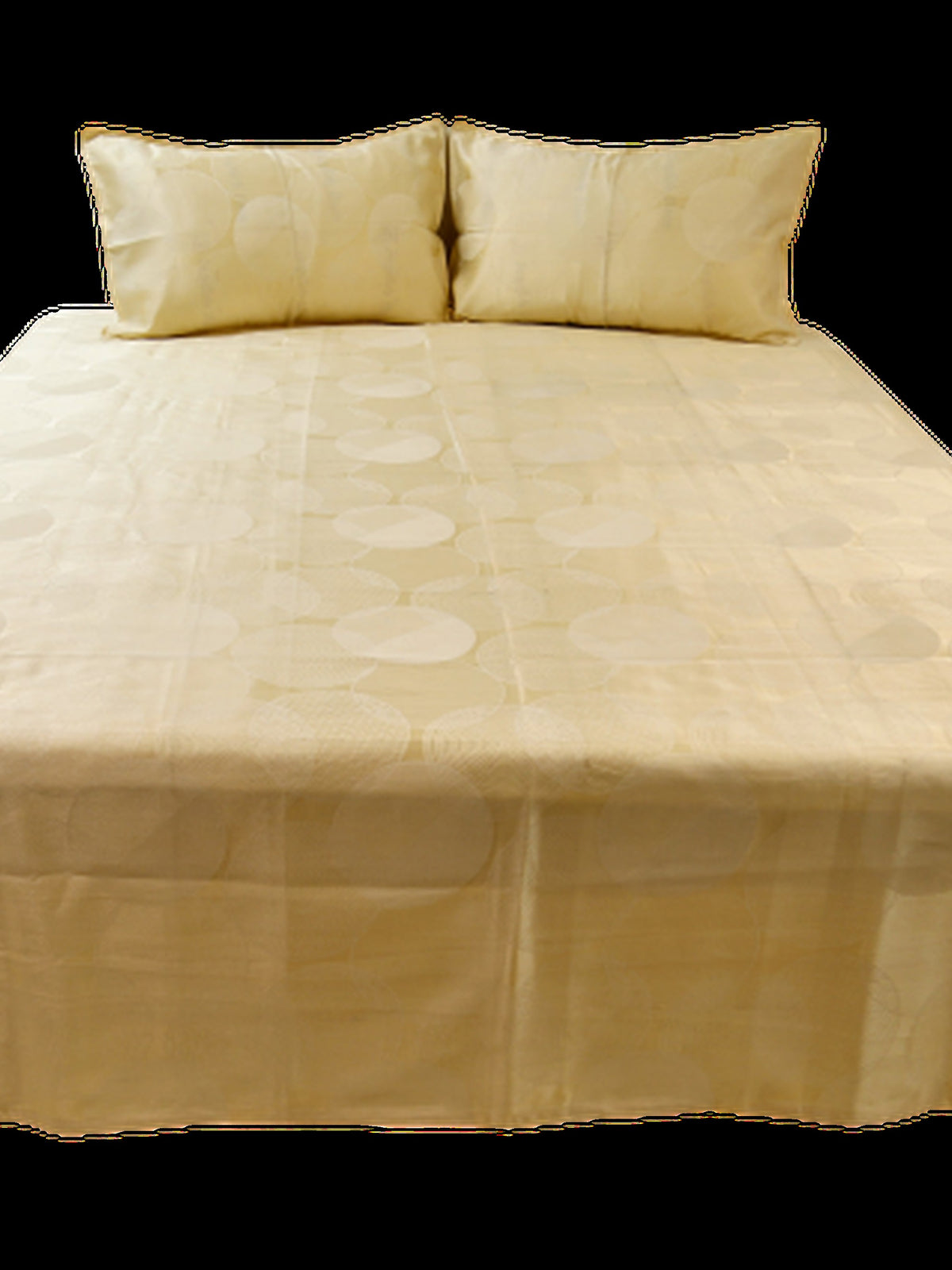 Cream Polyester Bedcover 108x108 inch front view