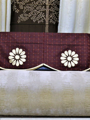 Maroon Patchwork Polyester Sofa Back 23x25 inch front view