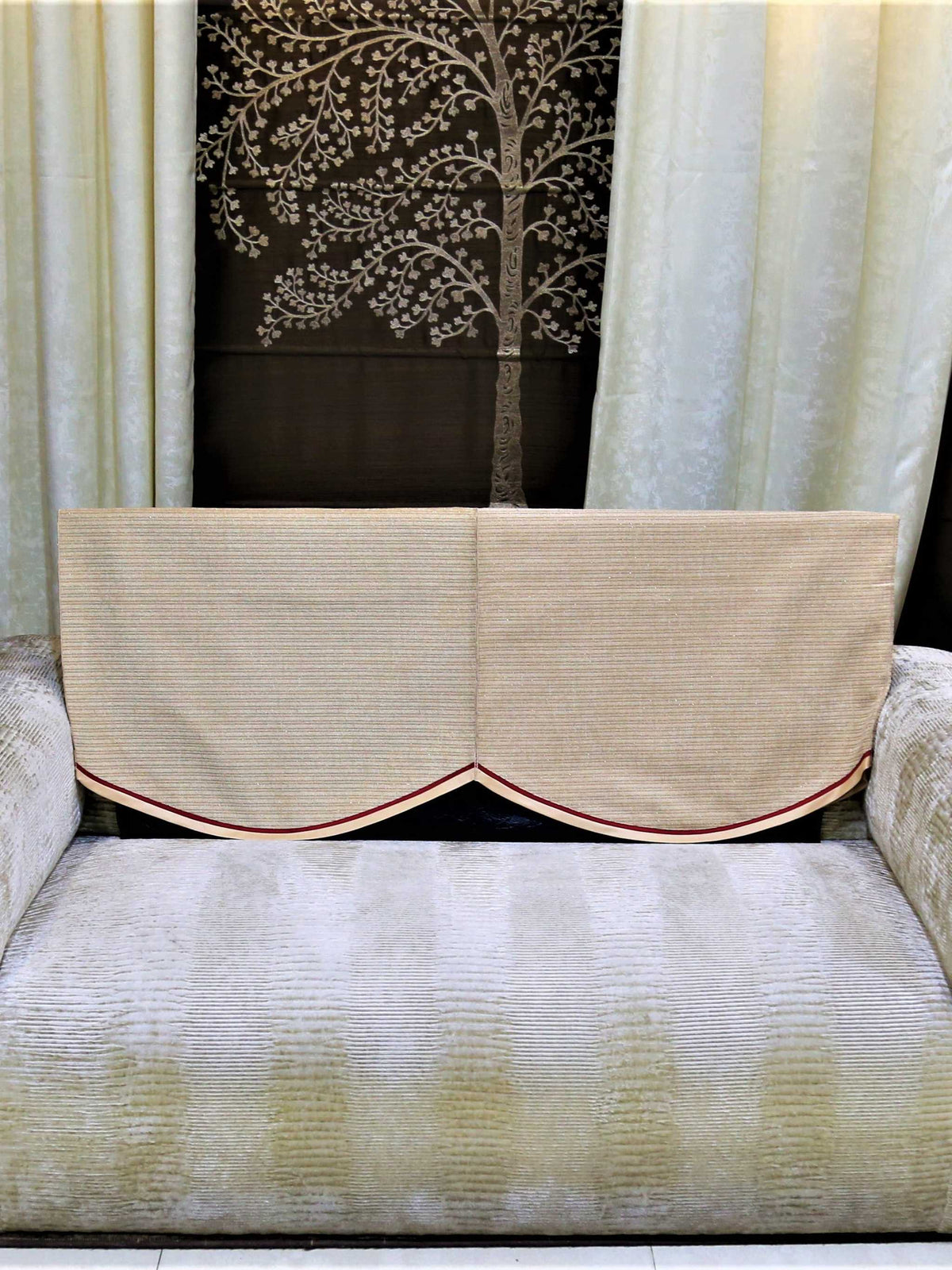 Beige Chenille Sofa Back 23x25 inch front view