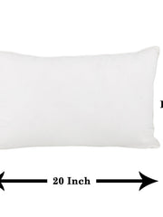 White rectangular polyfill pillow insert with 20 x 12 inch dimensions marked