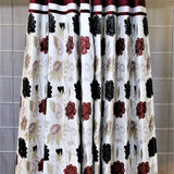 Maroon Polyester Ready-made Curtain 7x4 feet front view