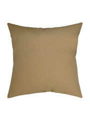 Plain beige faux leather cushion cover with a smooth matte finish